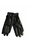 Women's Belt Button Detail Plush Soft Leather Gloves - 3