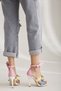 Marzia Three-Strap Ribbon Detail Colored 10 Cm Women's Classic Heeled Shoes - 5
