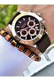 Brown Silicone Band Functional Men's Watch + Bracelet - 3