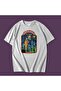 Oversize Unisex Pattern Clown Clown Tomb Sarcastic Themed Printed White T-shirt - 2