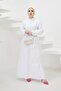 428 Magnificent Collar Buttoned Hijab Dress White - 4