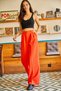 Women's Orange Pocketed Pleated Palazzo Atlas Trousers PNT-19000149 - 2