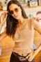 Women's Dark Camel Sleeve Ruffled Summer Knitwear Blouse BLZ-19001035 - 4