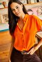 Women's Orange Bat Viscose Shirt GML-19000617 - 4