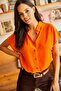 Women's Orange Bat Viscose Shirt GML-19000617 - 6