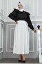 Leather Look Pleated Hijab Skirt