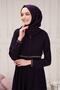Women's Abaya Striped Waist Printed Flared Mevlana Abaya - 2