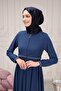 Women's Abaya Striped Waist Printed Flared Mevlana Abaya - 2