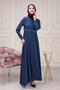 Women's Abaya Striped Waist Printed Flared Mevlana Abaya - 5