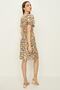 فستان نسائي منقوش بالزهور باللون الأسود وأكمام بالونية - 4