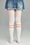 Girl's White Pretty Neon Stripe Pantyhose - 2