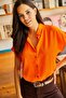 Women's Orange Bat Viscose Shirt GML-19000617 - 3
