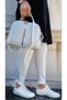 Women's White Adjustable Long Strap 4-Compartment Shoulder and Crossbody Bag Tm1059 - 7