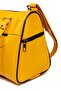 حقيبة يد وكتف نسائية فاخرة متعددة الأقسام من الجلد الطبيعي | أصفر - 5