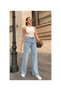 Women's Anya Blue High Waist Wide Leg Denim Jeans - 2