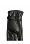 Women's Belt Button Detail Plush Soft Leather Gloves
