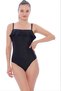 Women's Black Strappy Ruffle Swimsuit - 2