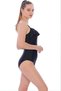 Women's Black Strappy Ruffle Swimsuit - 4