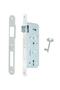 Luxury Anka Square Rosette Nickel Satin (ROOM TYPE) Door Handle Lock System Set of 2 - 7