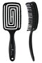 Lom1271 Three-Dimensional Flexible Hair Lightening and Combing Brush, Flexible Pro Brush (black)