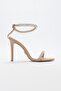 Valda Stone Single Strap Caramel 10 cm Women's Classic Heeled Shoes