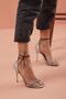Elbys Stone Detailed Silver 10 cm Women's Classic Heeled Shoes - 4