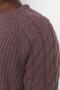 Gül Kurusu Casual Unisex Regular Fit Yünlü Bisiklet Yaka Saç Örgü Detaylı Triko Kazak TMNAW22KZ2059 - 7