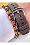 Brown Silicone Band Functional Men's Watch + Bracelet - 4
