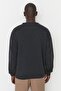 Anthracite Crew Neck Oversize Fit Knitwear Sweater Tmnaw22Kz0146 - 5