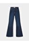 Dark Blue Women's Flare Leg Jeans - 3