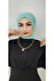 Snap Fastener Ready Scarf Shawl Lhijap Water Green Color