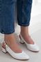 White Short Heel Buckle Women's Daily Sandals