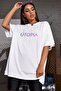 تيشيرت أزوركو أبيض كبير الحجم مطبوع عليه Utopia - 4