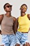 Women's Yellow Biscuit Halter Neck 2-Piece Crop Blouse