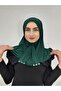 وشاح جاهز مزود بمشبك وشال Hijap بلون زمردي - 2