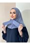 Snap Fastener Ready-made Scarf Shawl Hijap Gray Color - 2