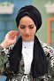 غطاء رأس جاهز من القماش الرملي الأسود للسيدات