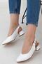 White Short Heel Buckle Women's Daily Sandals - 4