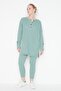 Mint Corded Fabric Wide Fit Knit Top and Bottom Set TWOAW22AU0039 - 3