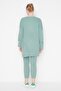 Mint Corded Fabric Wide Fit Knit Top and Bottom Set TWOAW22AU0039 - 5