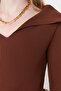 Brown Carmen Collar Knitwear Sweater Twoaw22Kz0993 - 4