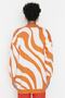 Ecru Orange Animal Stripe Patterned Half Turtleneck Knitwear Sweater TCTAW23KZ00023 - 5