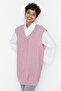 Pink V-Neck Knitwear Sweater TCTAW23SV00005
