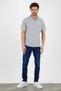 Polo Men's Gray Buttoned Short Sleeve Regular Fit Polo Collar T-shirt