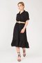 Women's Skirt Flounce Straw Belt Dress Black - 2