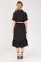 Women's Skirt Flounce Straw Belt Dress Black - 4