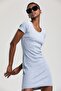 Women's Camisole Crew Neck Short Sleeve Ribbed Mini Dress - 4