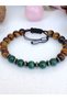 Natural Stone Tiger Eye-malachite-hematite Stone Bracelet-migraine Bracelet Akalite - 2
