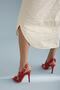Lively Buckle Detailed Red 10 cm Women's Classic Heeled Shoes - 6