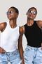 Women's Black and White Halter Neck 2-Piece Crop Blouse